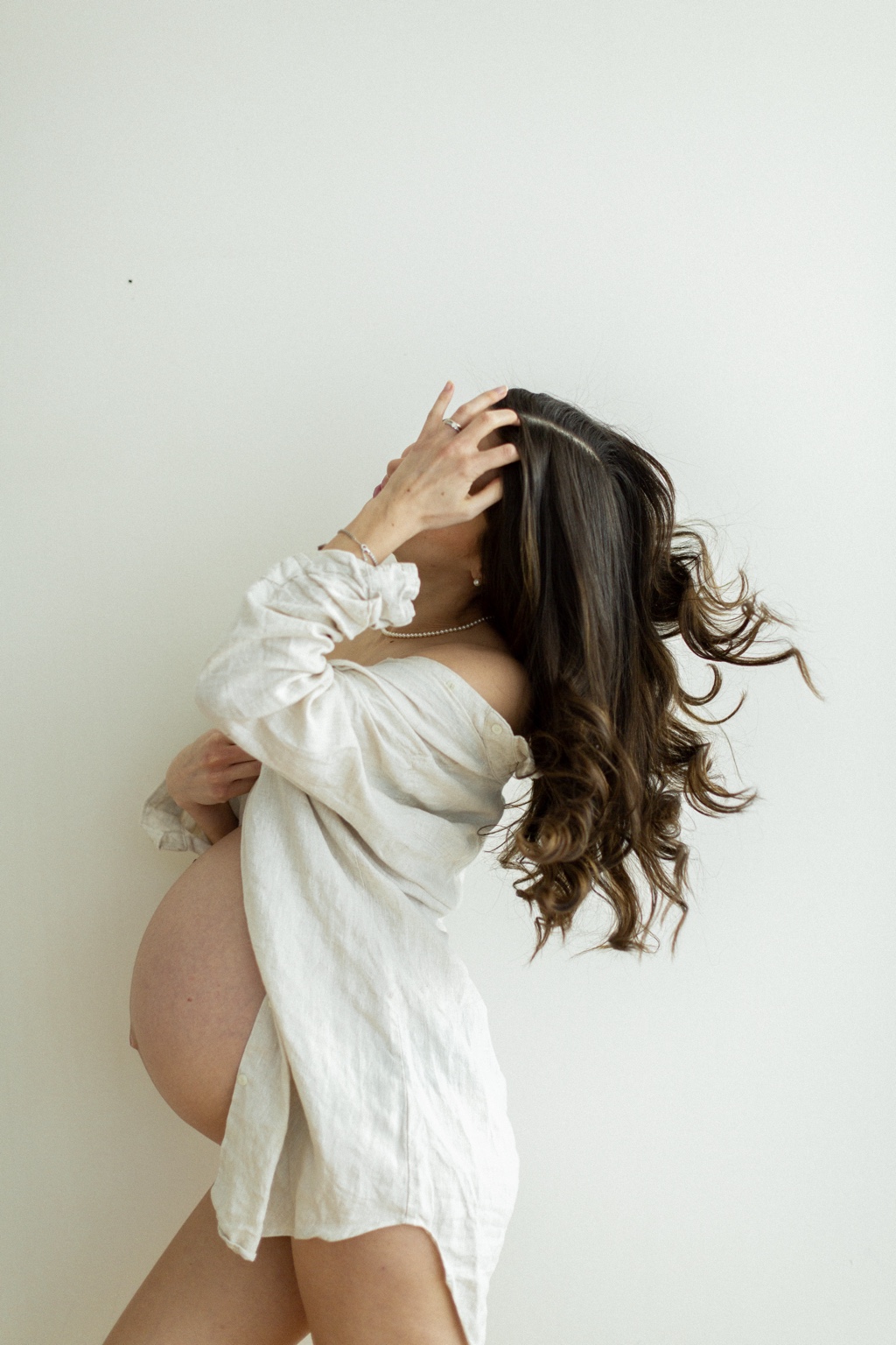 Renata durante a gravidez